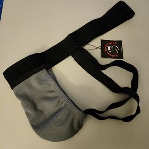 Rough Trade Gear large jock gray black sexy underwear NWT
